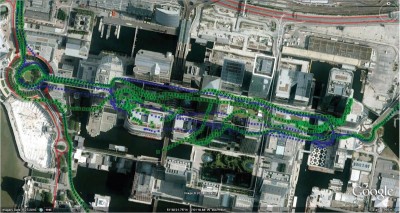 GPS против GNSS, Лондон, Canary Wharf